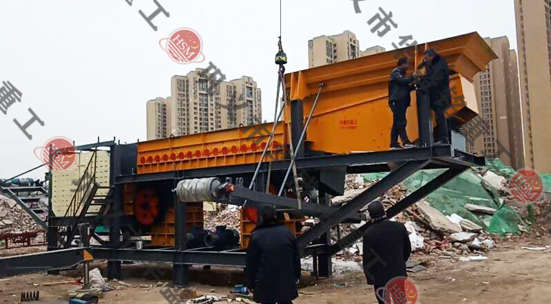 建筑垃圾移動(dòng)破碎站用戶現(xiàn)場